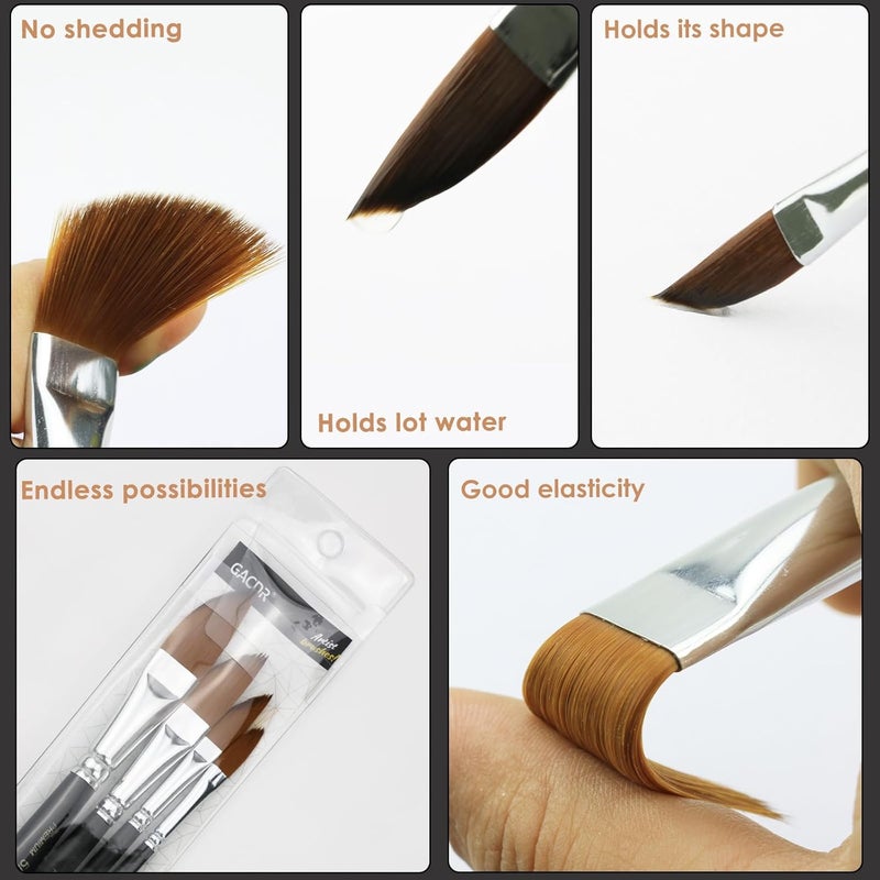 GACDR Dagger Striper Brush Set - 4 PCS Premium Watercolor Pinstriping Brushes Set with Korean Nylon Hair for Detail, Fine Lines, Acrylic, Ink, Gouache - Image 3